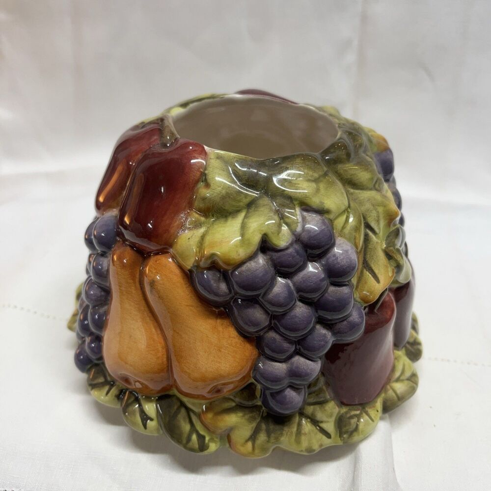Fruit Ceramic Jar Candle Shade Topper Medium Large Candles Home Interiors grapes